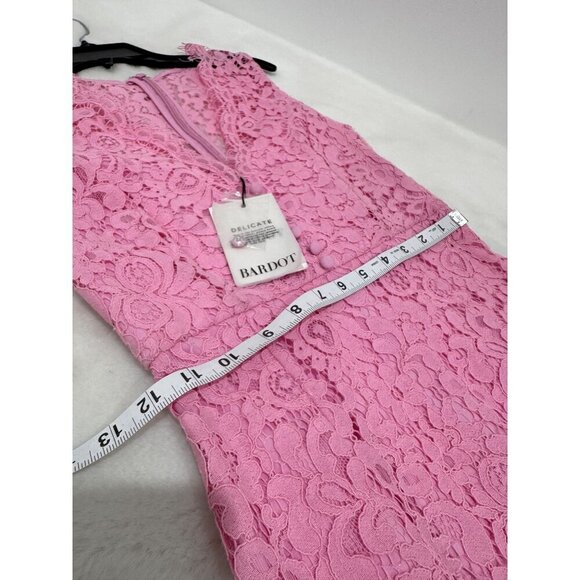 New Bardot Women's Size XS milana lace sheath dress - pink bloom - Picture 7 of 13